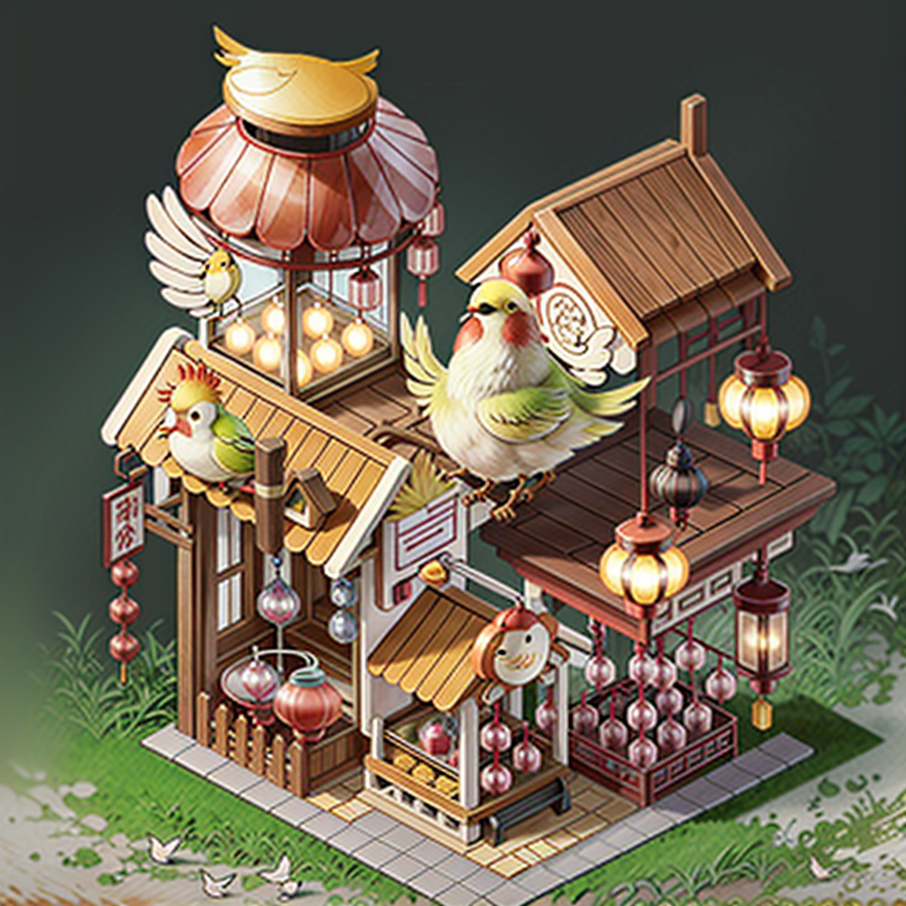 05510-1250228727-game icon institute, game icon, Qjianzhu,Kiosk Lantern Chinese Style Wooden House Early Spring Birds white background _lora_game.png